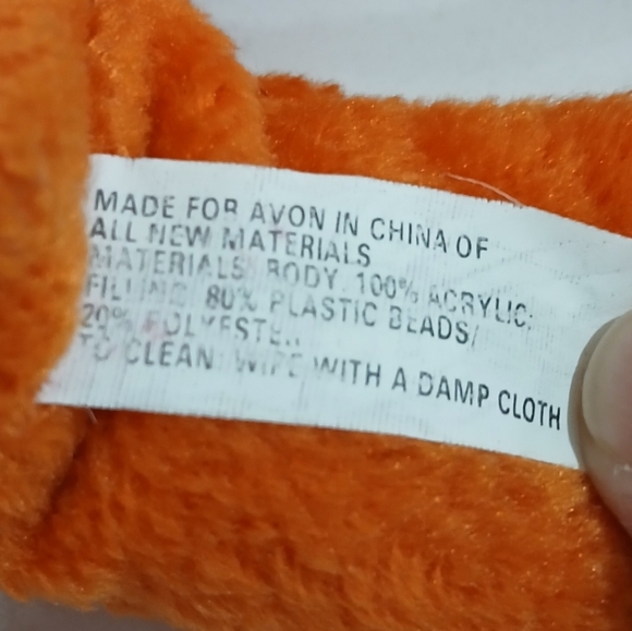 Vintage Avon Bernard 8in.Orange Plush Bear 1997. No Tag, Like New, - Picture 5 of 5
